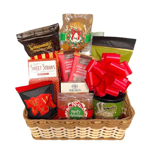 Holiday Gift Basket loaded with holiday snacking favorites