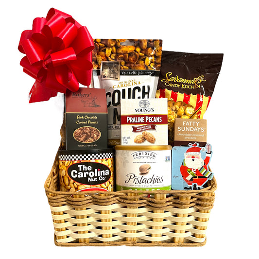 crispy, sweet, and salty Christmas gift basket