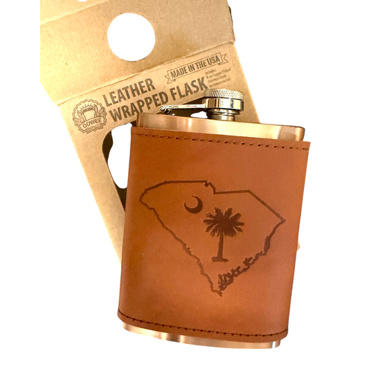 leather wrapped flask