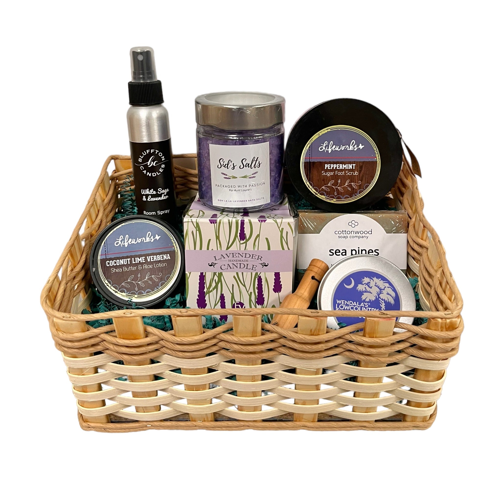 A day at the spa lavender gift shops basket.