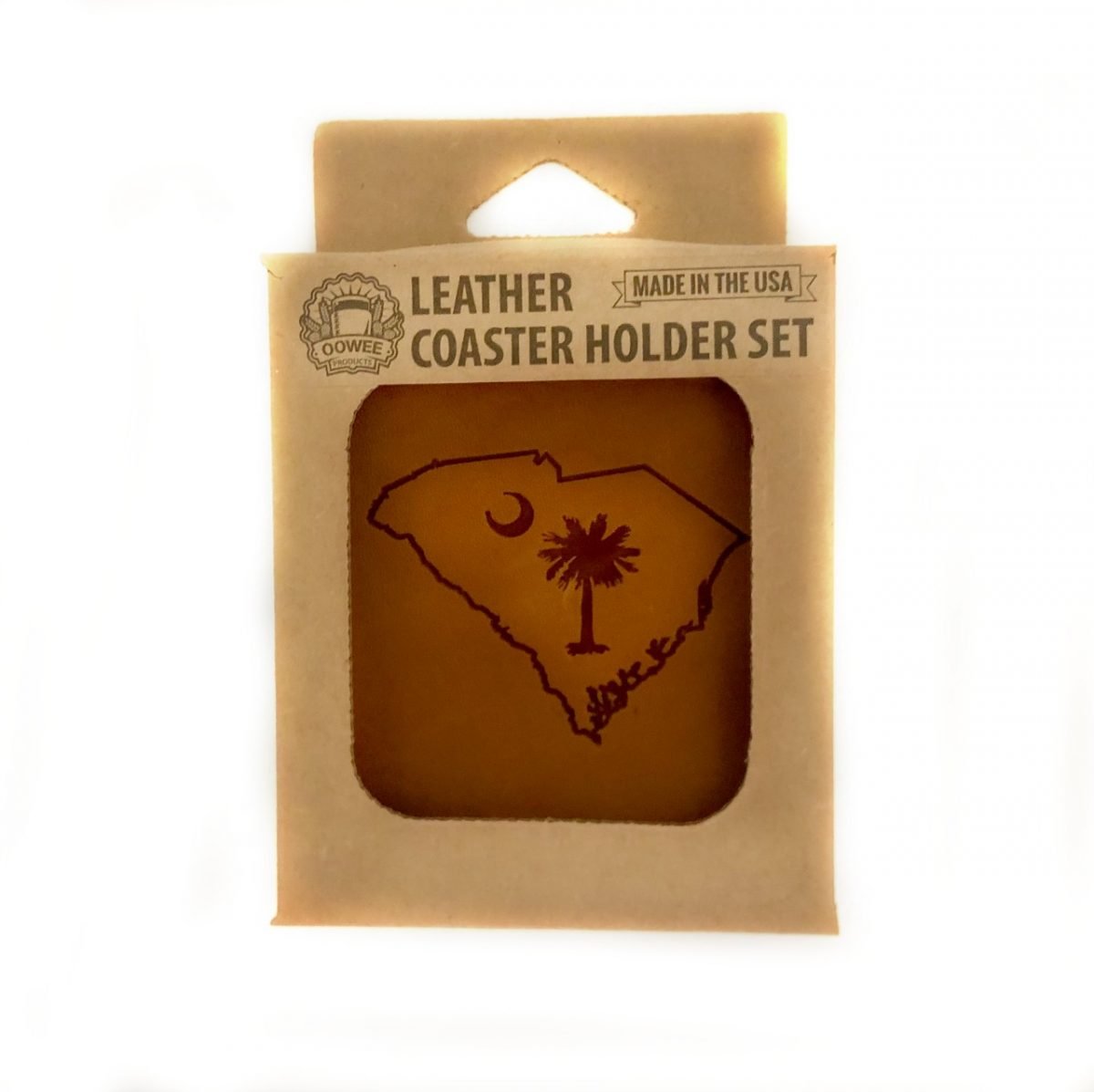 Leather Coasters - Set of 4 with Holder